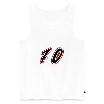 70 Number Symbol - Men's Premium Organic Tank Top - white - Front - Michal (187cm)
