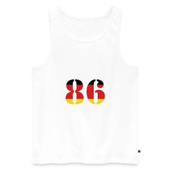 86 Numéro Jersey Allemagne - Débardeur bio Premium Homme - blanc - Devant - Michal (187cm)