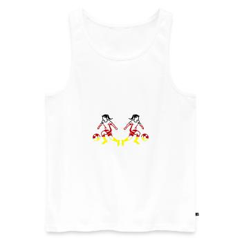 Frau Fussball Team Deutschland - Männer Premium Bio Tank Top - Weiß - Vorne - Michal (187cm)