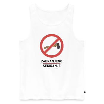 Zabranjeno sekiranje Yougoslavie Jugo Tito SFRJ - Débardeur bio Premium Homme - blanc - Devant - AI Model Male 178 light (178cm)