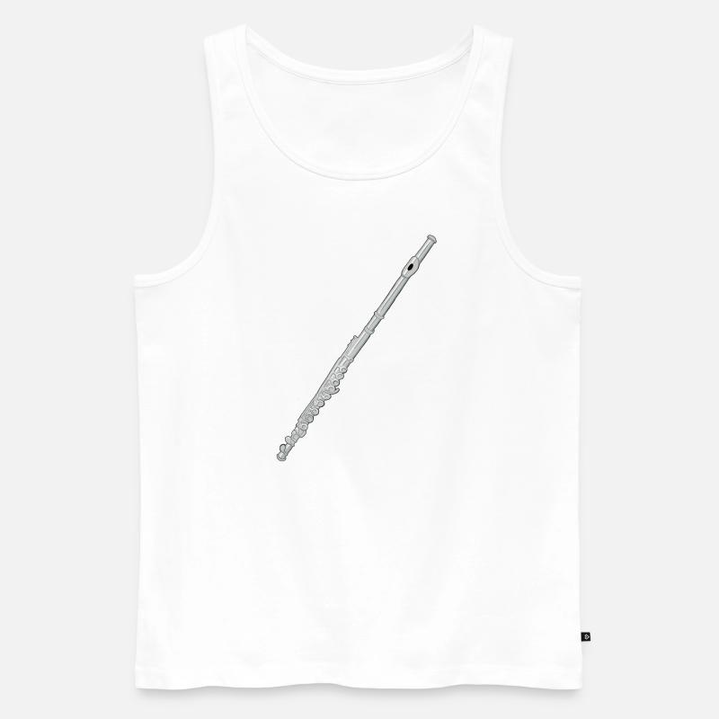 Querflöte - Männer Premium Bio Tank Top - Weiß