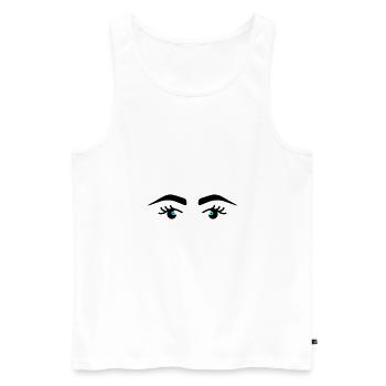 Augen Augenbrauen - Männer Premium Bio Tank Top - Weiß - Vorne - AI Model Male 178 light (178cm)