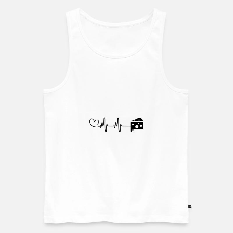 Käse Puls Herzschlag - Männer Premium Bio Tank Top - Weiß