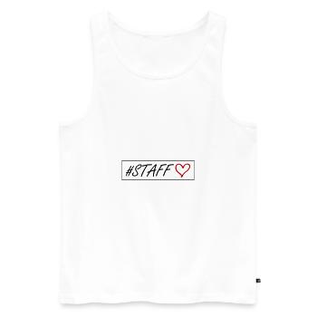 Staff Heart - Men's Premium Organic Tank Top - white - Front - Michal (187cm)