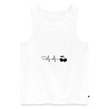 Cerises pulser le rythme cardiaque - Débardeur bio Premium Homme - blanc - Devant - Michal (187cm)