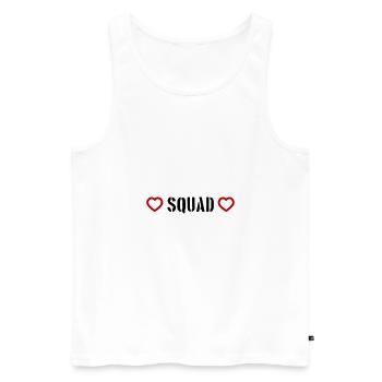 Squad Heart - Men's Premium Organic Tank Top - white - Front - Michal (187cm)