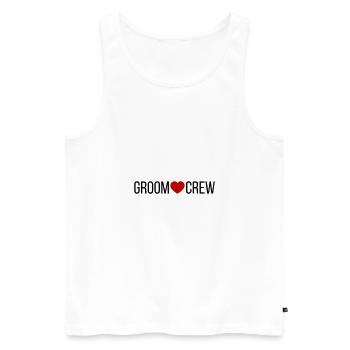 Groom Crew Herz - Männer Premium Bio Tank Top - Weiß - Vorne - Michal (187cm)
