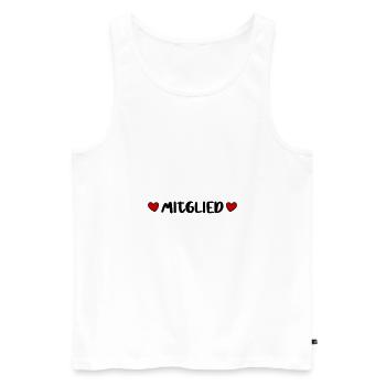 Member Heart - Men's Premium Organic Tank Top - white - Front - Michal (187cm)