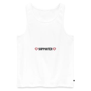 Supporter Herz - Männer Premium Bio Tank Top - Weiß - Vorne - AI Model Male 178 light (178cm)