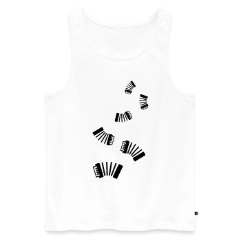 Musique d’accordéon - Débardeur bio Premium Homme - blanc - Devant - Michal (187cm)
