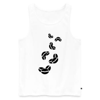 Kaffeebohne Symbol - Männer Premium Bio Tank Top - Weiß - Vorne - Michal (187cm)