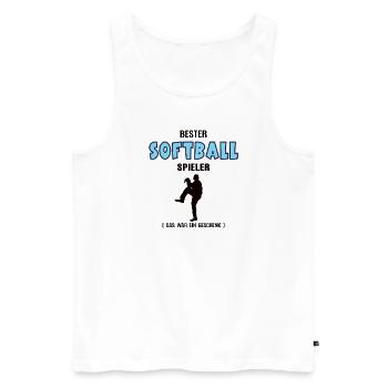 Softball Spieler Bester Softballer Geburtstag - Männer Premium Bio Tank Top - Weiß - Vorne - Michal (187cm)