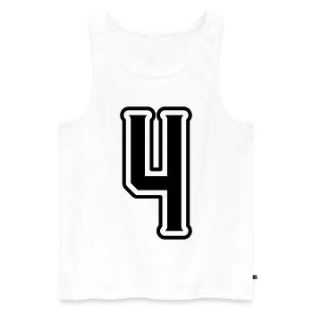 Symbole à 4 chiffres - Débardeur bio Premium Homme - blanc - Devant - Michal (187cm)