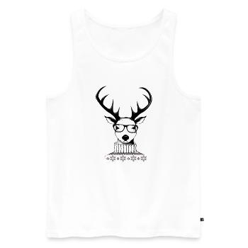 Hipster deer - Men's Premium Organic Tank Top - white - Front - AI Model Male 178 light (178cm)