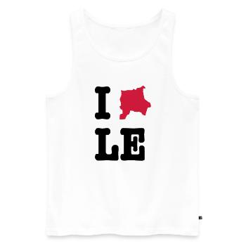 I Love Leipzig (I heart LE) - Stadtumrisse - Männer Premium Bio Tank Top - Weiß - Vorne - AI Model Male 178 light (178cm)