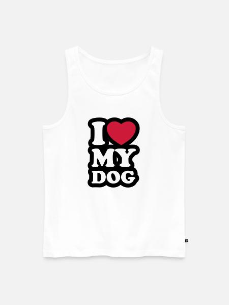 I love my dog - Men's Premium Organic Tank Top - white