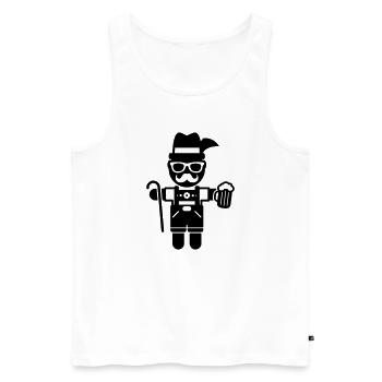 mann bier - Männer Premium Bio Tank Top - Weiß - Vorne - Michal (187cm)