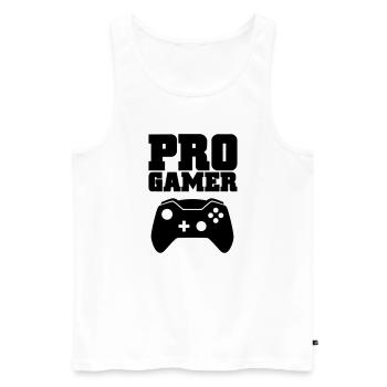 pro gamer - Men's Premium Organic Tank Top - white - Front - AI Model Male 178 light (178cm)