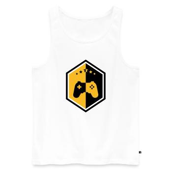 Gamer / Gaming - Débardeur bio Premium Homme - blanc - Devant - AI Model Male 178 light (178cm)