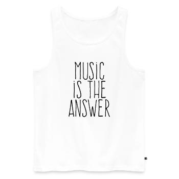 Music Is The Answer | Minimalist Hand-Drawn  - Men's Premium Organic Tank Top - white - Front - AI Model Male 178 light (178cm)