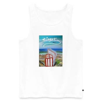 EG Meer I Strandkorb I Zingst I Ostsee l Bild - Männer Premium Bio Tank Top - Weiß - Vorne - Michal (187cm)