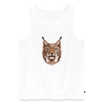 lynx - Men's Premium Organic Tank Top - white - Front - AI Model Male 178 light (178cm)