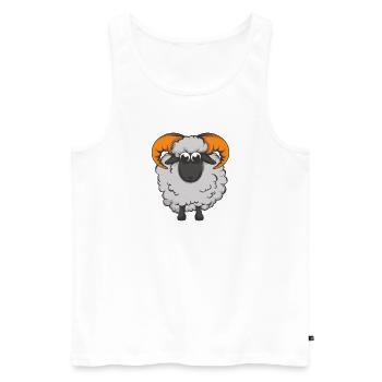 Niedliche Schaf mit Horngeweih - Männer Premium Bio Tank Top - Weiß - Vorne - Michal (187cm)