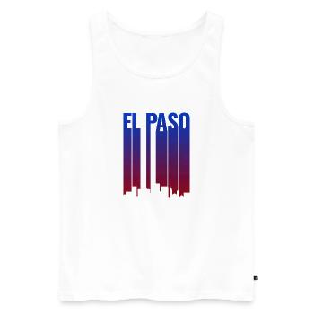 El Paso Skyline Gradient - Men's Premium Organic Tank Top - white - Front - AI Model Male 178 light (178cm)