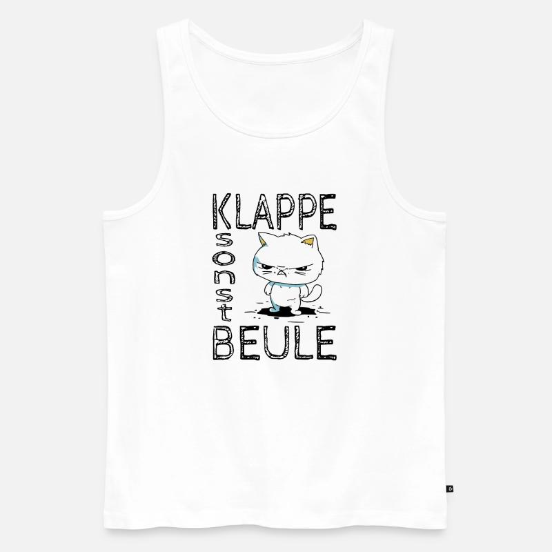 Klappe sonst Beule - Männer Premium Bio Tank Top - Weiß