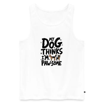 MY DOG THINKS I'M PAW-SOME - Men's Premium Organic Tank Top - white - Front - Michal (187cm)