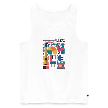 Design coloré sur le thème de la musique - Débardeur bio Premium Homme - blanc - Devant - AI Model Male 178 light (178cm)