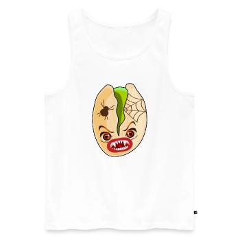 HALLOWEEN KOSTÜME SPINNE PISTAZIEN - Männer Premium Bio Tank Top - Weiß - Vorne - Michal (187cm)