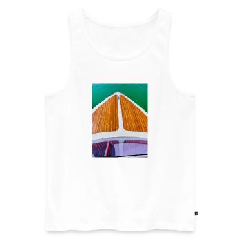 Canot automobile - Débardeur bio Premium Homme - blanc - Devant - Michal (187cm)