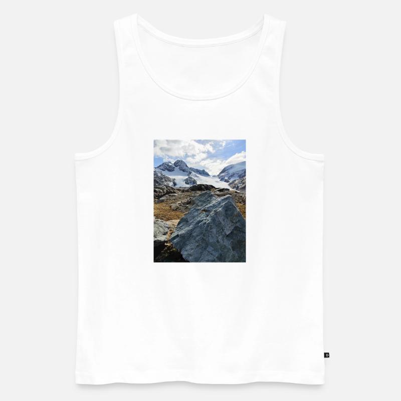 Gletscher des Heiligen Solin d'Arves - Männer Premium Bio Tank Top - Weiß
