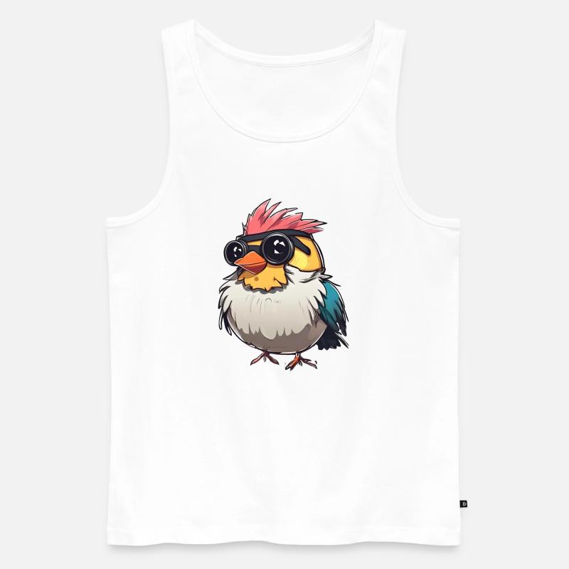 Bunte Techno-Vogel-Illustration - Männer Premium Bio Tank Top - Weiß