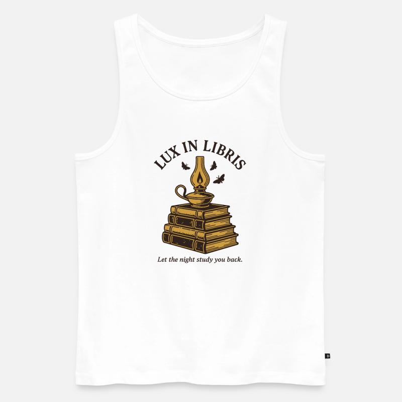 Lux in Libris - Männer Premium Bio Tank Top - Weiß