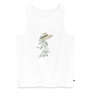 Blaetterhut - Männer Premium Bio Tank Top - Weiß - Vorne - AI Model Male 178 light (178cm)