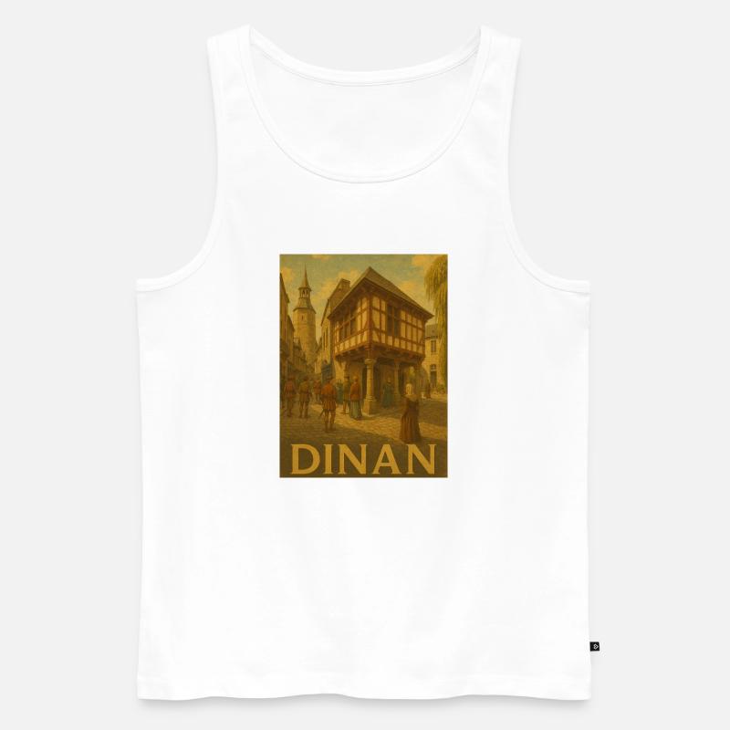 Mittelalterliches Stadtleben in Dinan - Männer Premium Bio Tank Top - Weiß