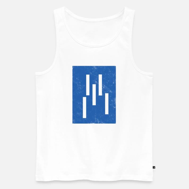 Abstrakte Vertikale Linien Komposition - Männer Premium Bio Tank Top - Weiß
