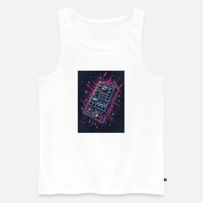 Digital DJ Controller Explosion - Männer Premium Bio Tank Top - Weiß