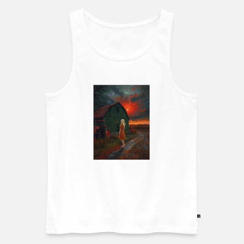 Mystischer Sturmhimmel mit Weitblick - Männer Premium Bio Tank Top - Weiß