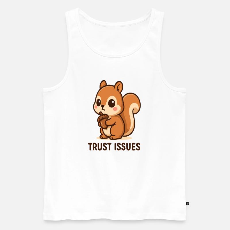 Eichhörnchen mit Trust Issues - Männer Premium Bio Tank Top - Weiß