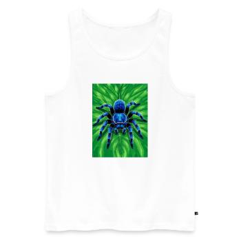 Gooty Sapphire Tarantula Brilliant blue spider - Men's Premium Organic Tank Top - white - Front - AI Model Male 178 light (178cm)