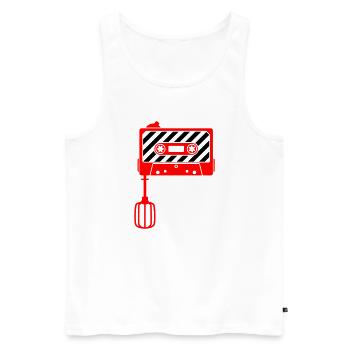 Mixtape vs. Mixer – Retro Music Cult Design - Men's Premium Organic Tank Top - white - Front - Michal (187cm)