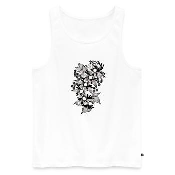 Schwarzweiß Blumenspirale - Männer Premium Bio Tank Top - Weiß - Vorne - AI Model Male 178 light (178cm)