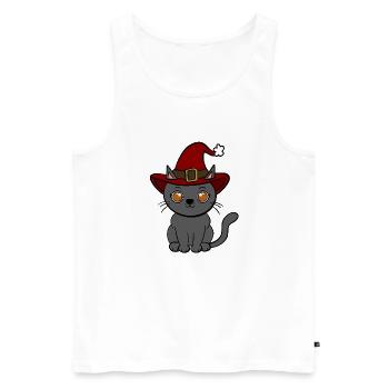 Cat Christmas - Men's Premium Organic Tank Top - white - Front - Michal (187cm)