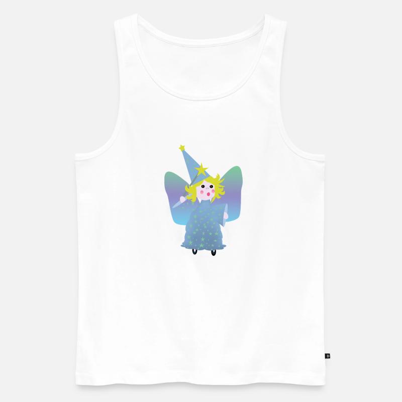 Kleiner Feenzauberer mit den Sternen - Männer Premium Bio Tank Top - Weiß