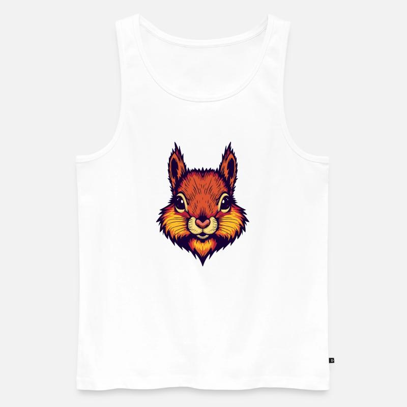 Leuchtend herbstliches Eichhörnchen  - Männer Premium Bio Tank Top - Weiß