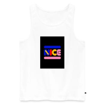 Nice Neon Wordmark Multicolor - Men's Premium Organic Tank Top - white - Front - AI Model Male 178 light (178cm)