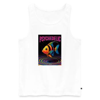 Psychedelic Fish in Spirals - Men's Premium Organic Tank Top - white - Front - AI Model Male 178 light (178cm)